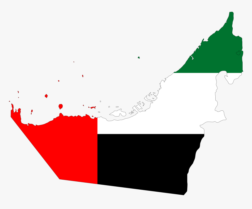 United Arab Emirates Map Flag With Stroke Clip Arts - United Arab Emirates Flag Map, HD Png Download, Free Download