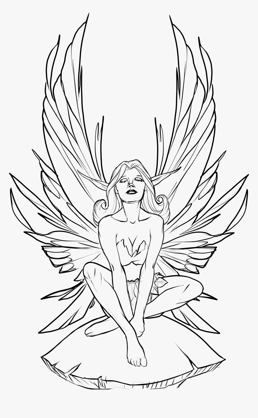Drawing Elves Fairy - Realistic Fairy Coloring Pages, HD Png Download, Free Download