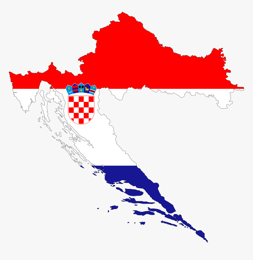 Croatia Map Flag With Stroke Clip Arts - Croatia Png, Transparent Png, Free Download