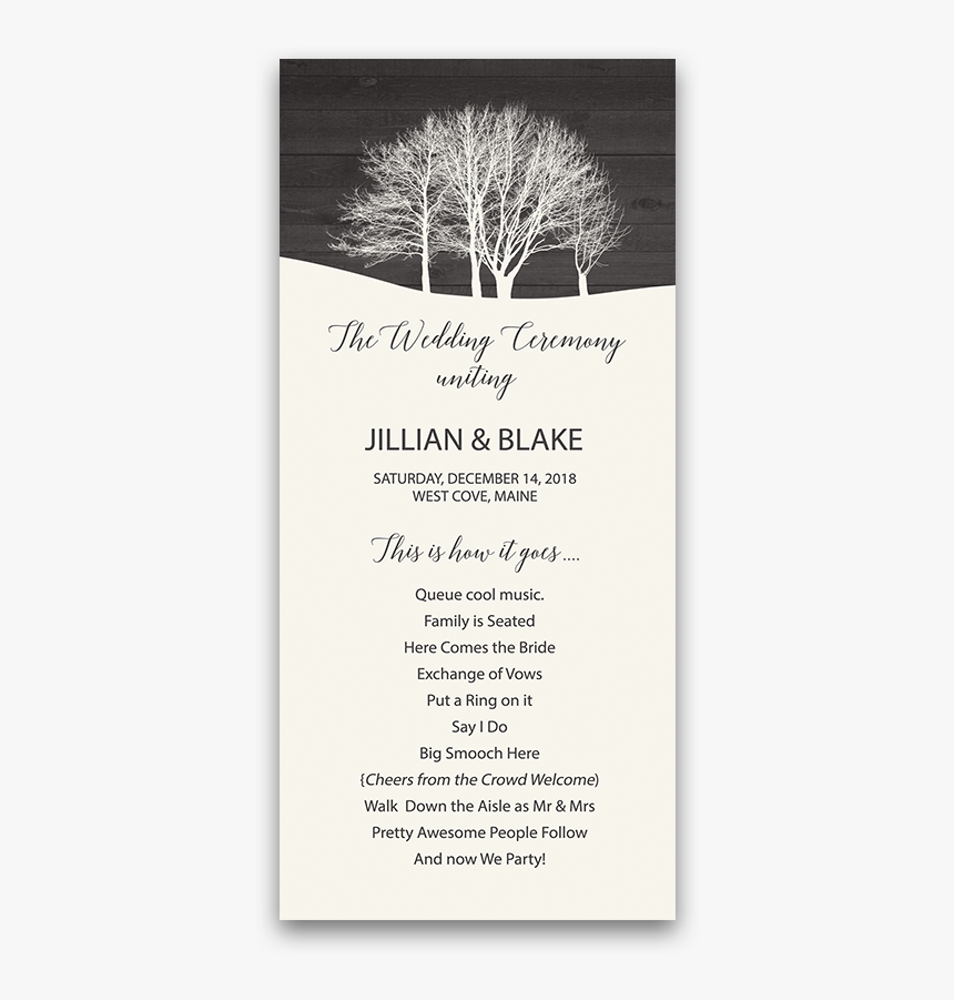 Winter Wonderland Rsvp Cards Png - Tree Planting Ceremony Wedding Program, Transparent Png, Free Download