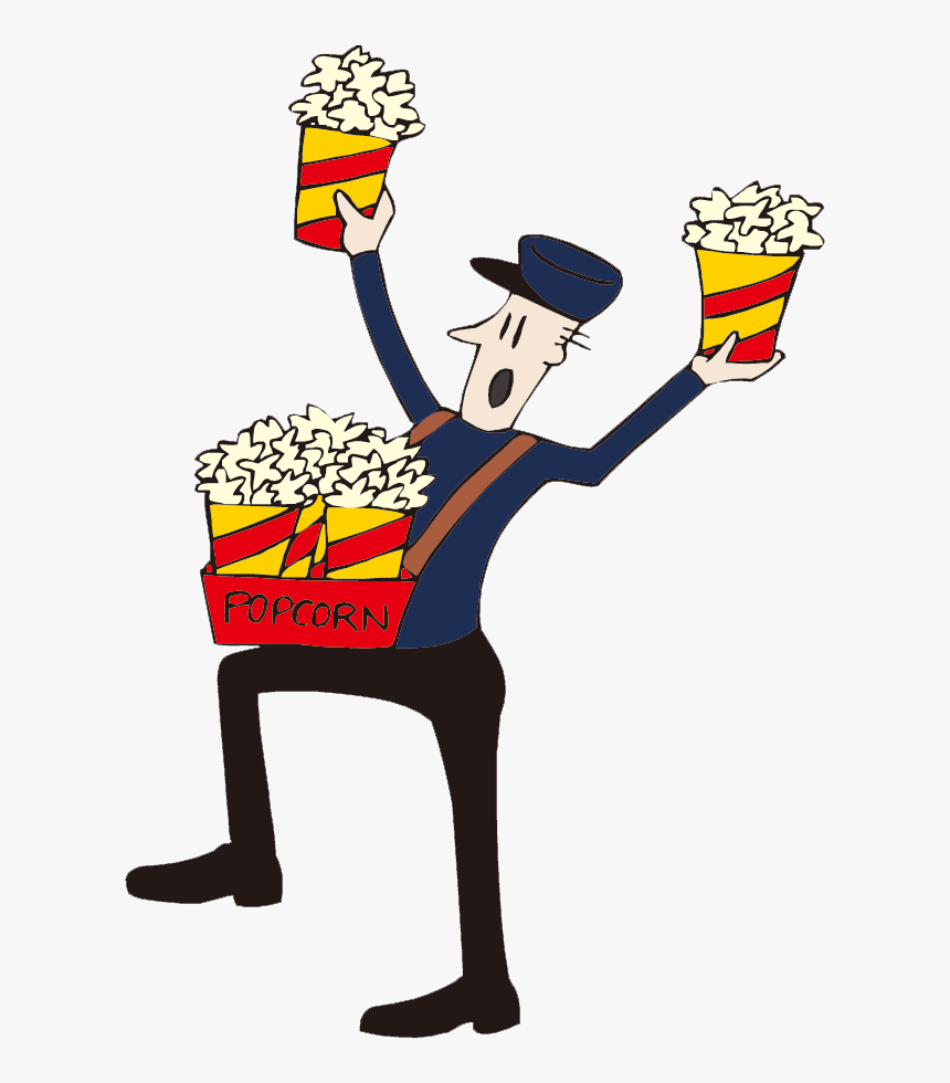 Graphic Black And White Library Popcorn Animation Sell - Vendedor Gif, HD Png Download, Free Download