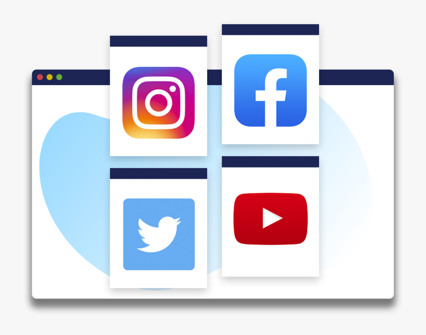 Social Wall Icon Plugincloud On Browser - Facebook Whatsapp Instagram Youtube Logo, HD Png Download, Free Download