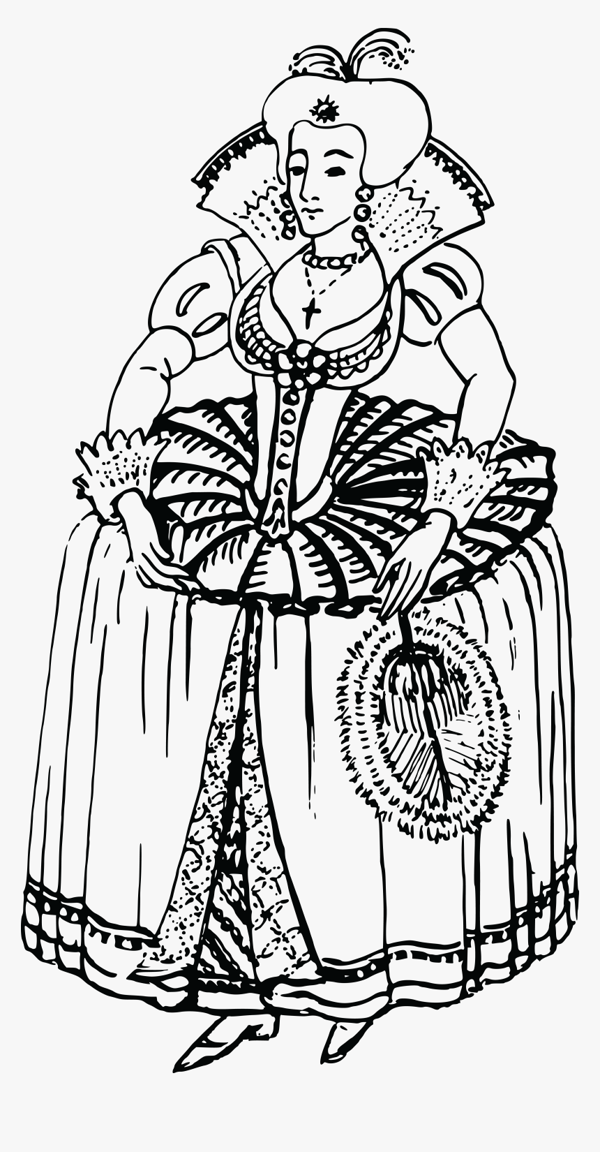 Free Clipart Of A Rich Lady - Farthingale Png, Transparent Png, Free Download
