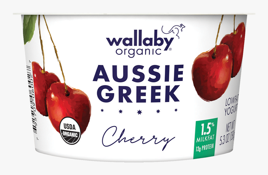 Wallaby Cherry Organic Greek Low Fat Yogurt - Wallaby Yogurt, HD Png Download, Free Download