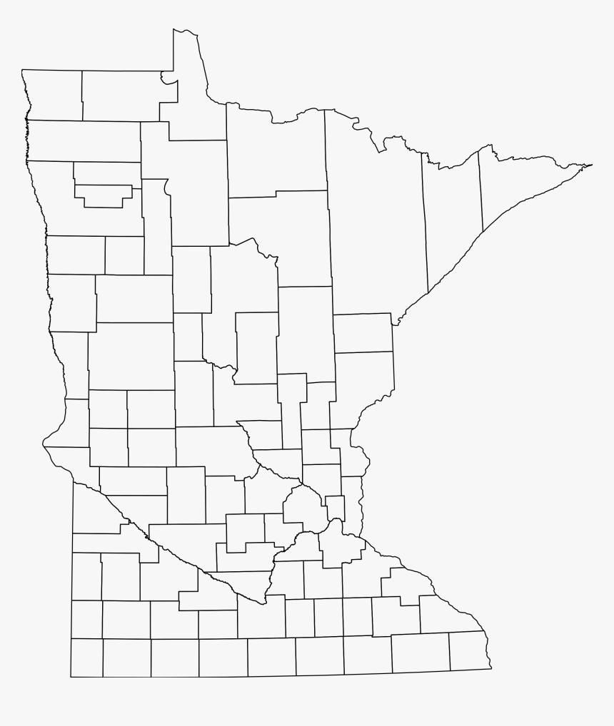 Minnesota Counties Clip Arts - Minnesota Outline With Counties, HD Png Download, Free Download