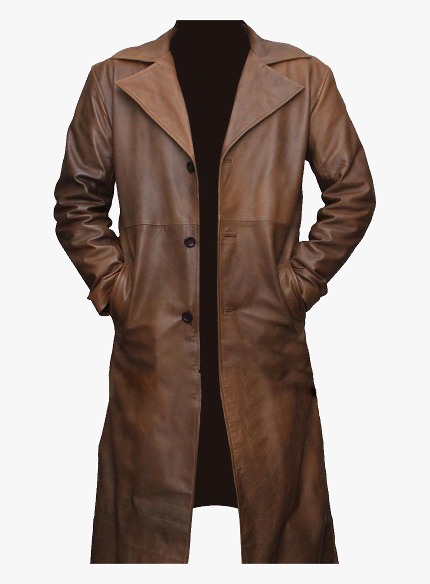 Leather Trench Coat Details, HD Png Download - kindpng