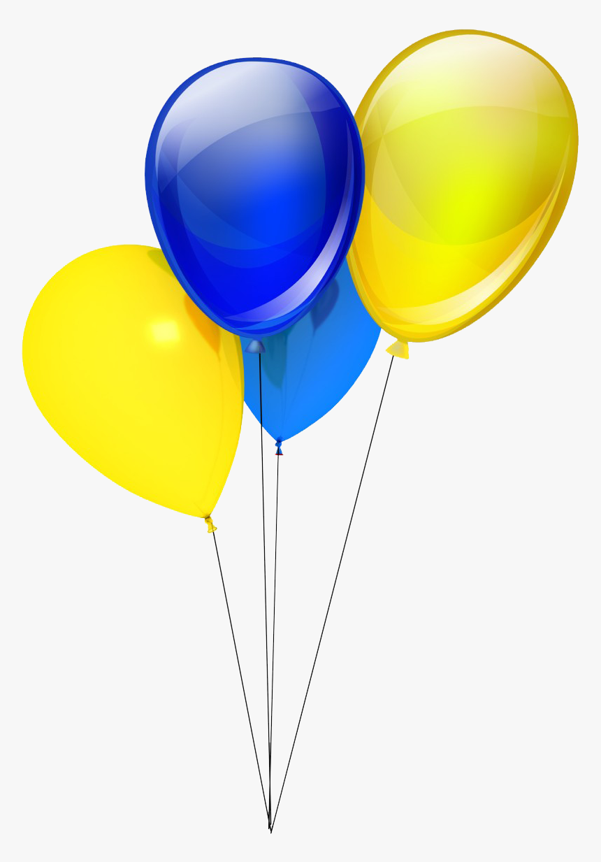 Colorful Balloons Png Clipart Background - Blue And Yellow Balloons Clipart, Transparent Png, Free Download