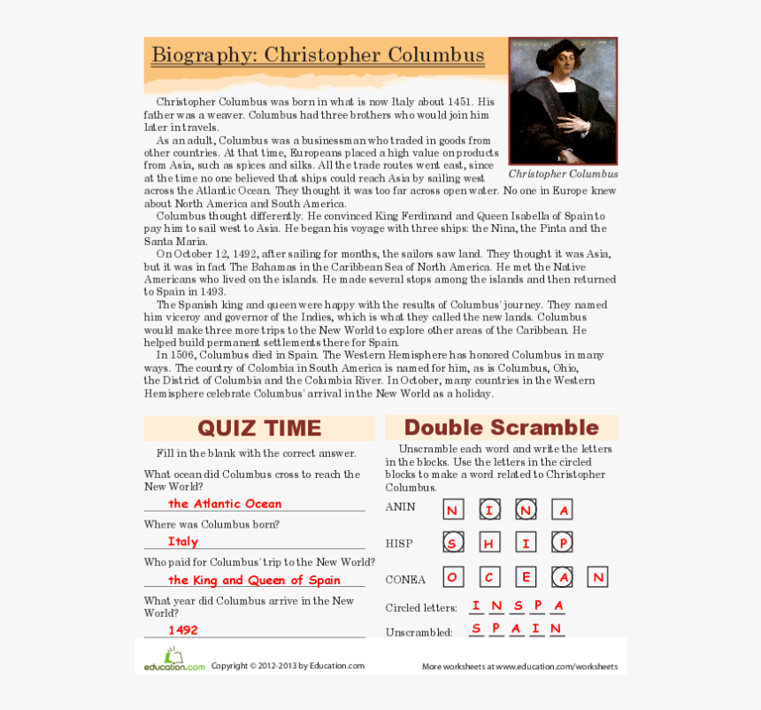 Whose Side Of The Story - 4th Grade Christopher Columbus Facts, HD Png Download, Free Download