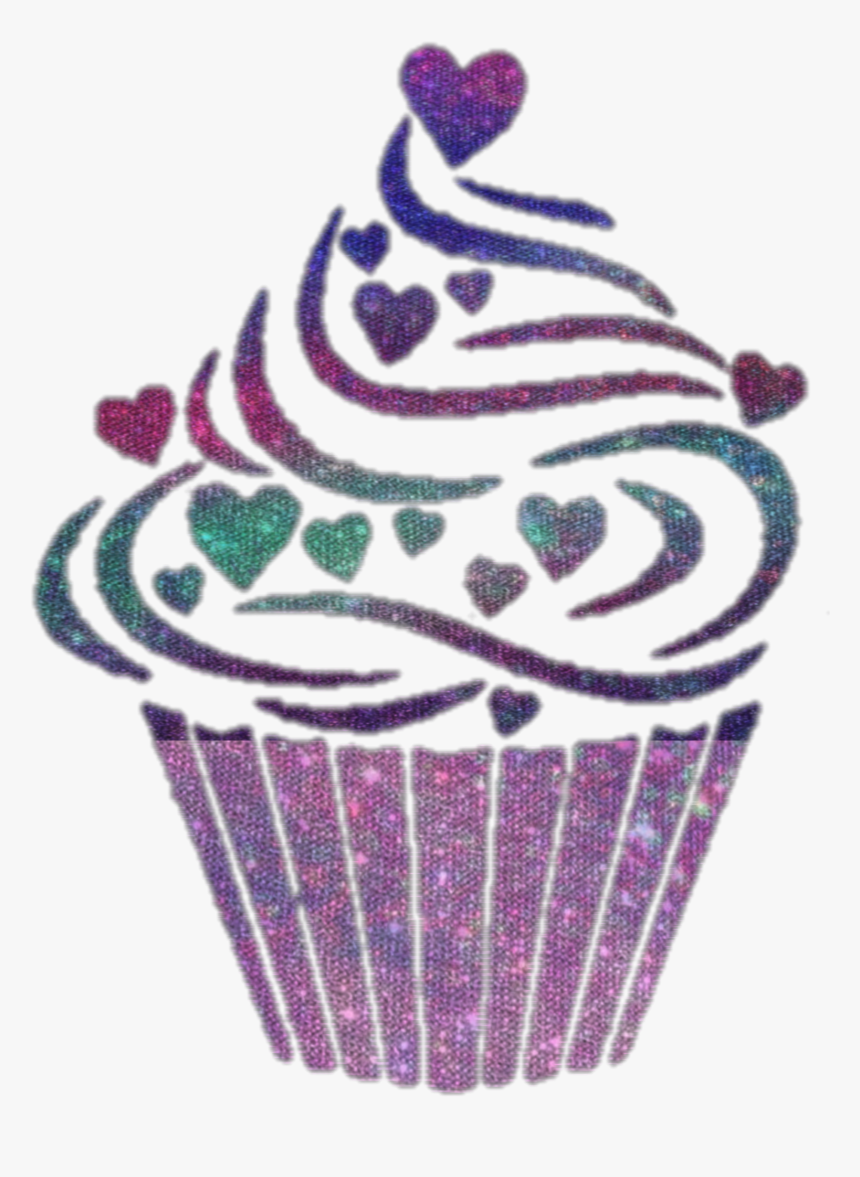 #cupcakes #bake #cute #cakes #galaxy #colorful #glitter - Dessin Cupcake Svg, HD Png Download, Free Download