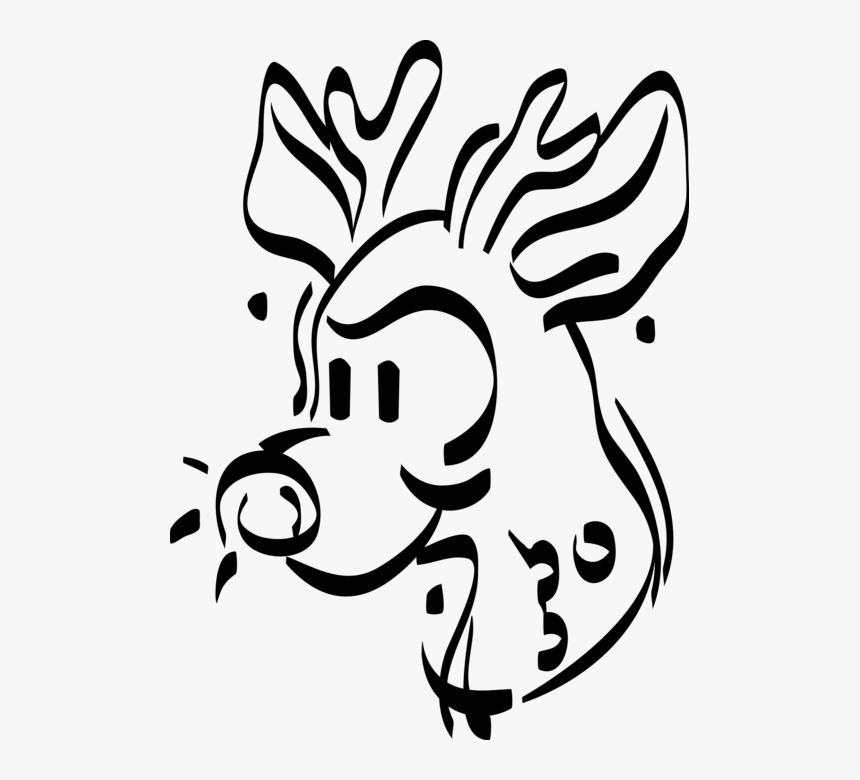 Vector Illustration Of Rudolph The Red Nosed Reindeer - Illustration, HD Png Download, Free Download