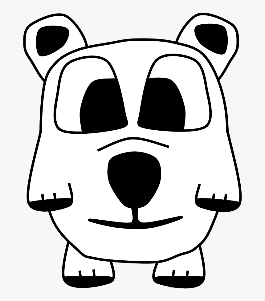 Polar Bears, Big Eyes, Black And White, Cartoon Animal - Cartoon, HD Png Download, Free Download