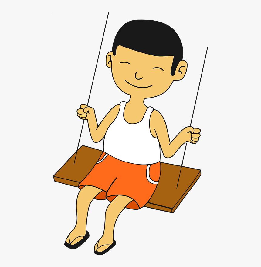 Boy On Swing Clipart - Boy Swinging Clipart, HD Png Download, Free Download