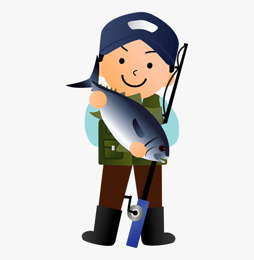 Fishing Man Clipart - 釣れ た イラスト, HD Png Download, Free Download