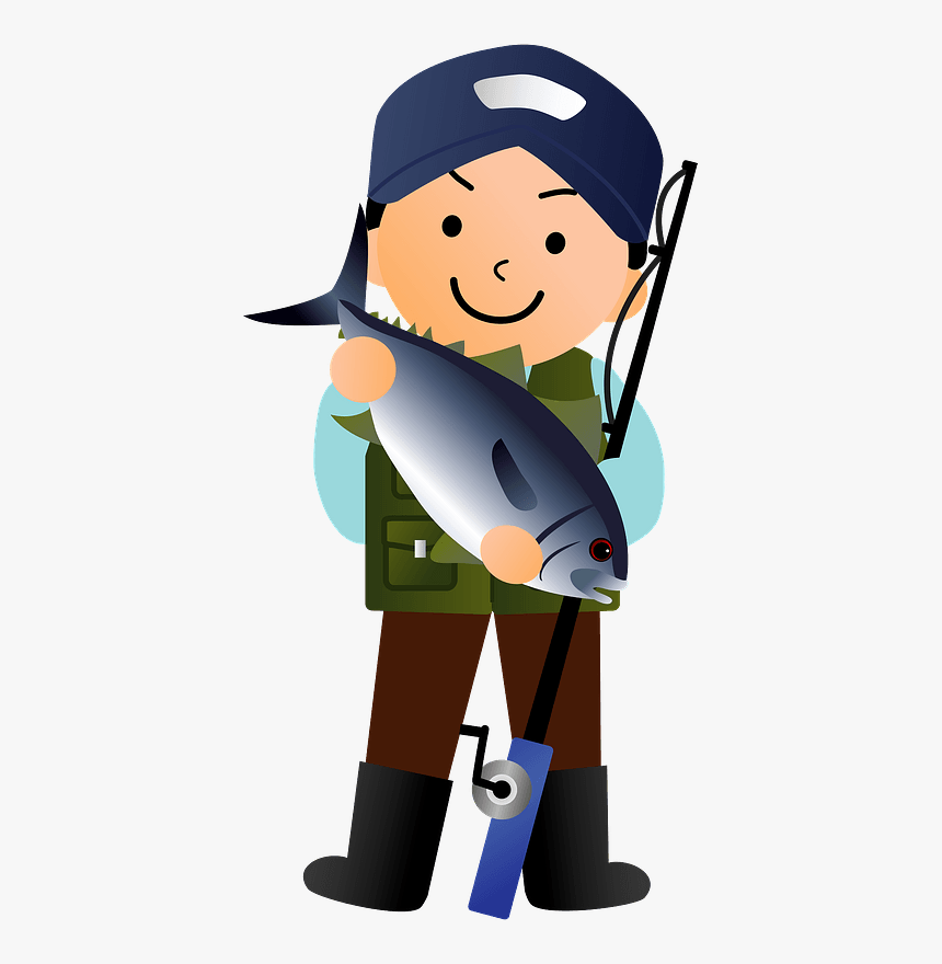 Fishing Man Clipart - 釣れ た イラスト, HD Png Download - kindpng