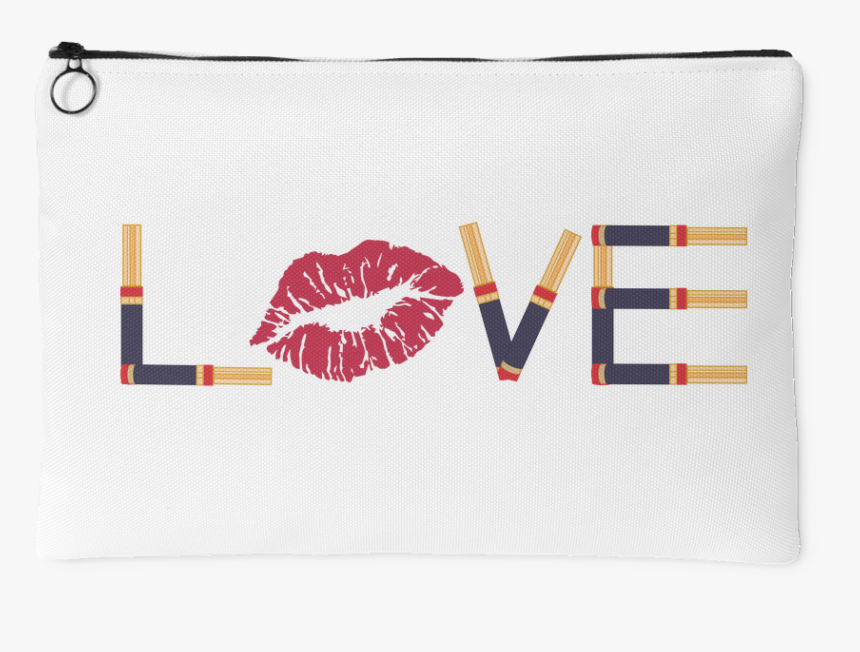 Love Lipsense Lipstick Kiss Print Travel Makeup Accessory - Coin Purse, HD Png Download, Free Download