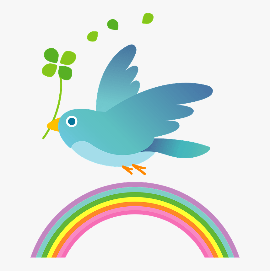 Blue Bird Rainbow Clover Clipart - Illustration, HD Png Download, Free Download