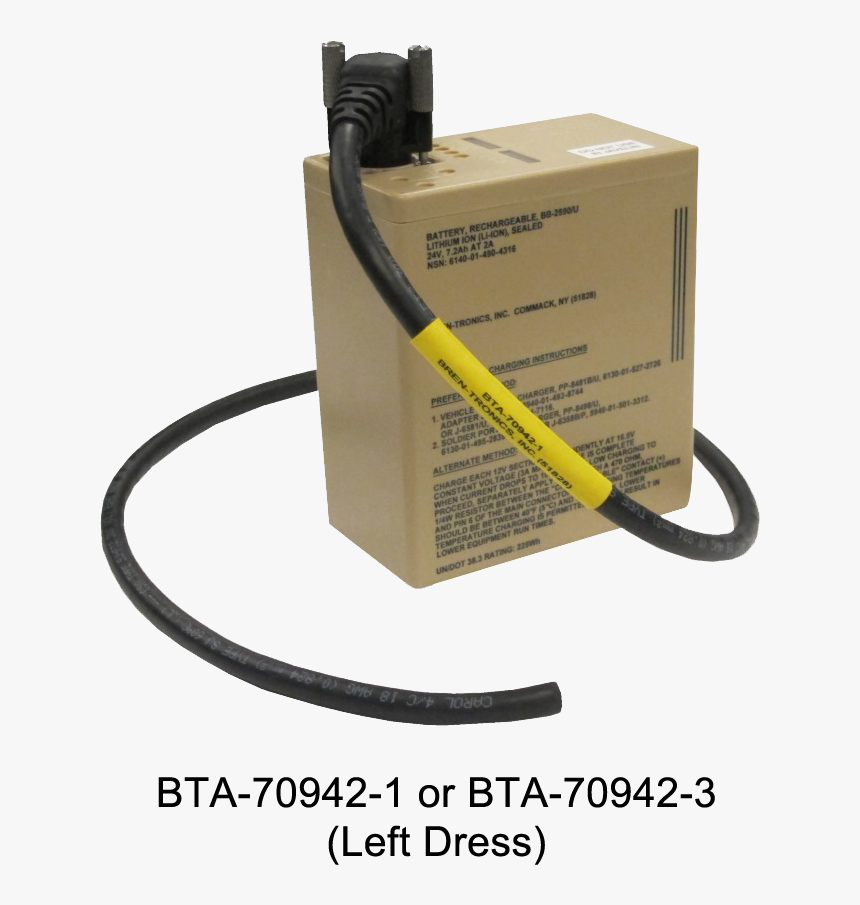 Bta 70942 3 Shown With Bb 2590/u Battery - Wire, HD Png Download, Free Download