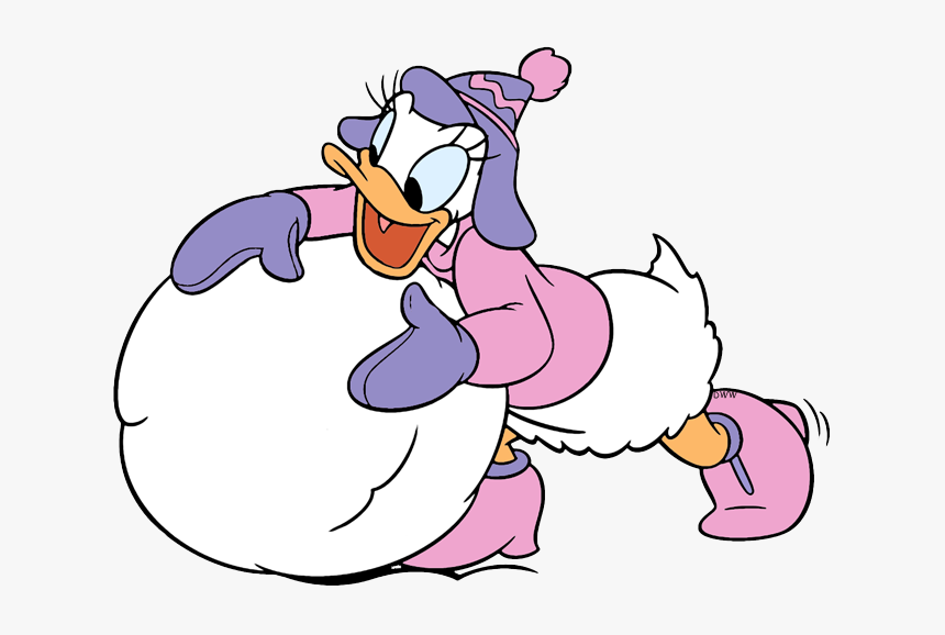 Daisy Duck Clip Art Daisy Duck Snow Fight- - Daisy Duck Winter Clipart, HD Png Download, Free Download