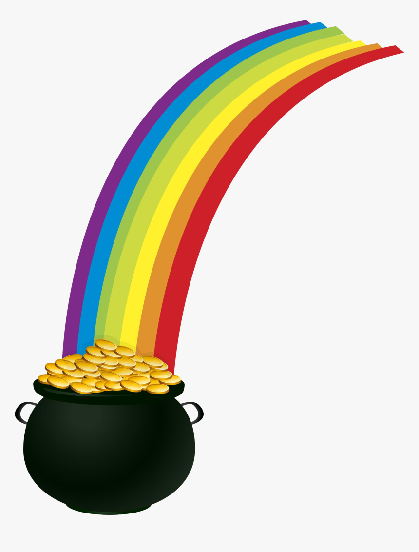 Pot Of Gold Rainbow Clipart , Png Download - Rainbow Pot Of Gold Clipart, Transparent Png, Free Download
