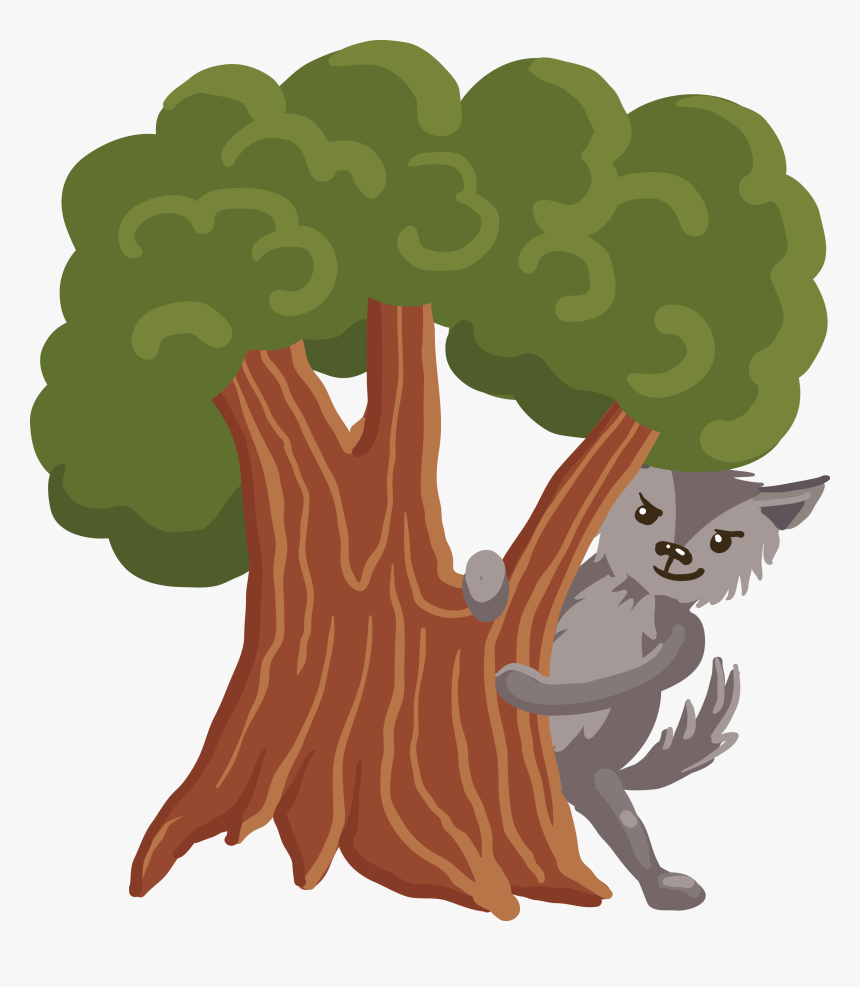 Hiding In A Tree Png - Little Red Riding Hood Trees, Transparent Png, Free Download