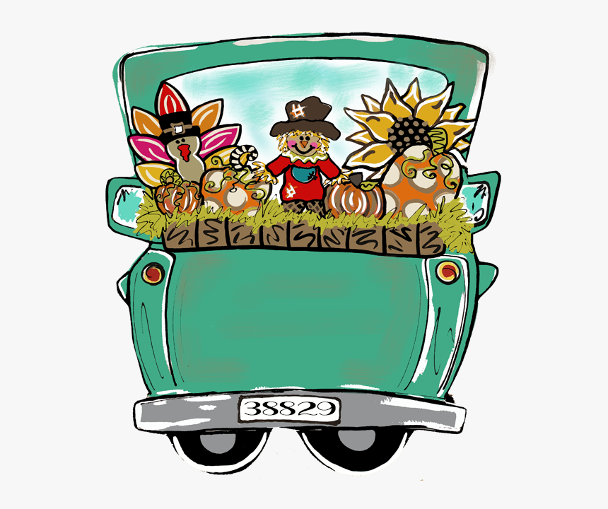 Fall Truck Pumpkin Door Hanger - Fall Truck Door Hanger, HD Png Download, Free Download