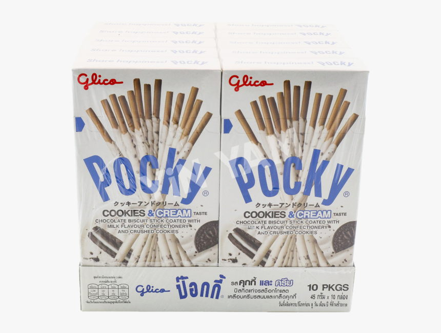 Glico Pocky Cookies & Cream 45g Pack Of - Pocky Cookies & Cream, HD Png Download, Free Download
