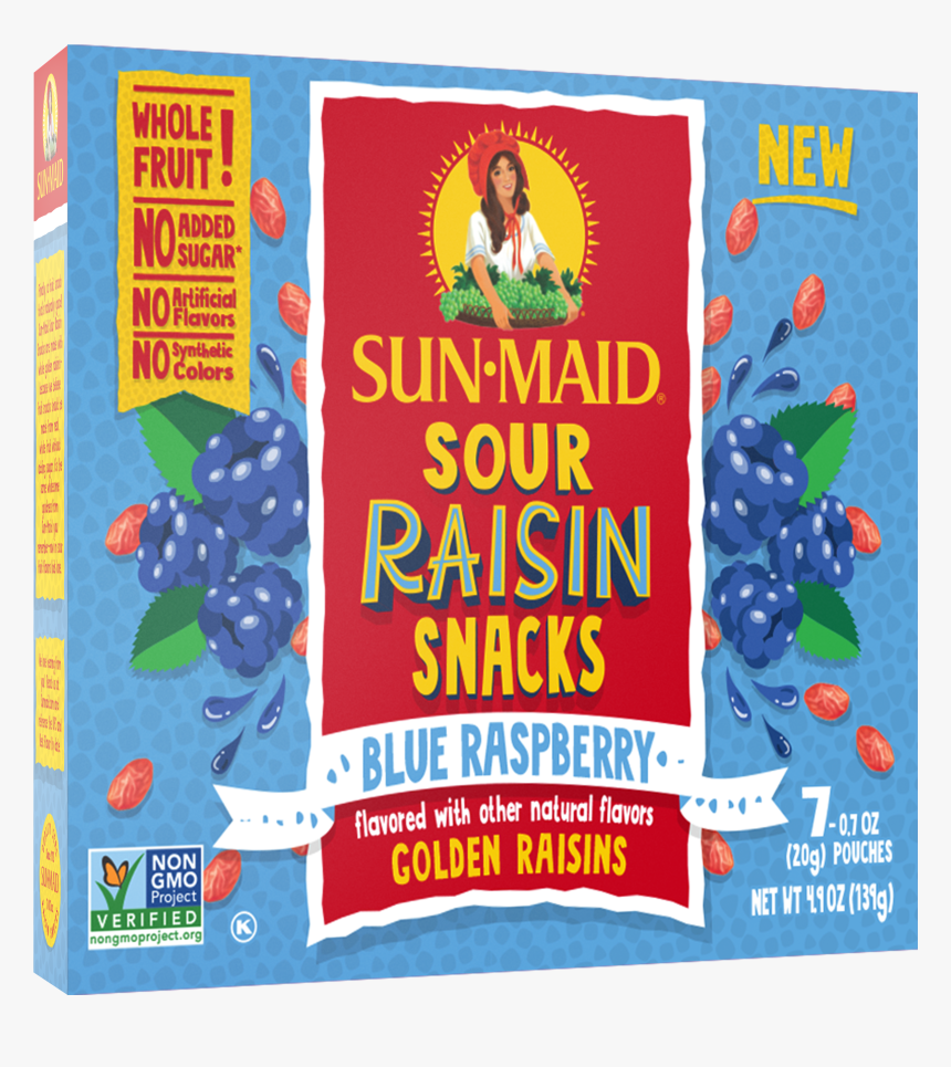 Blue Raspberry Sours Box - Sun Maid Sour Raisin Snacks Strawberry, HD Png Download, Free Download