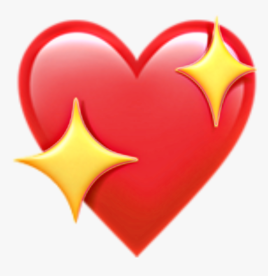 Cute Heart Shiny Sparkle Shinyheart Sparkelheart Red - Pink Heart Emoji Png, Transparent Png, Free Download