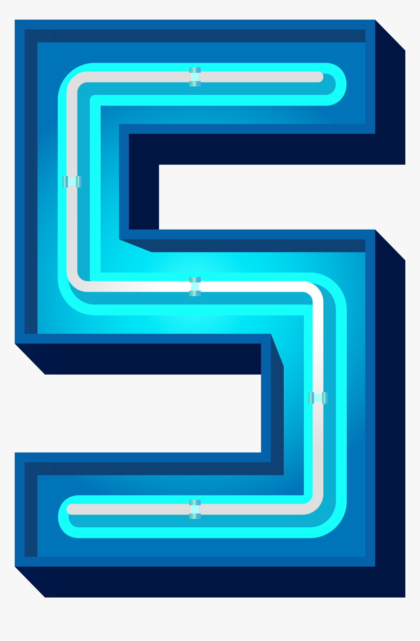 Number Five Blue Neon Png Clip Art Image - Letter Neon Png, Transparent Png, Free Download