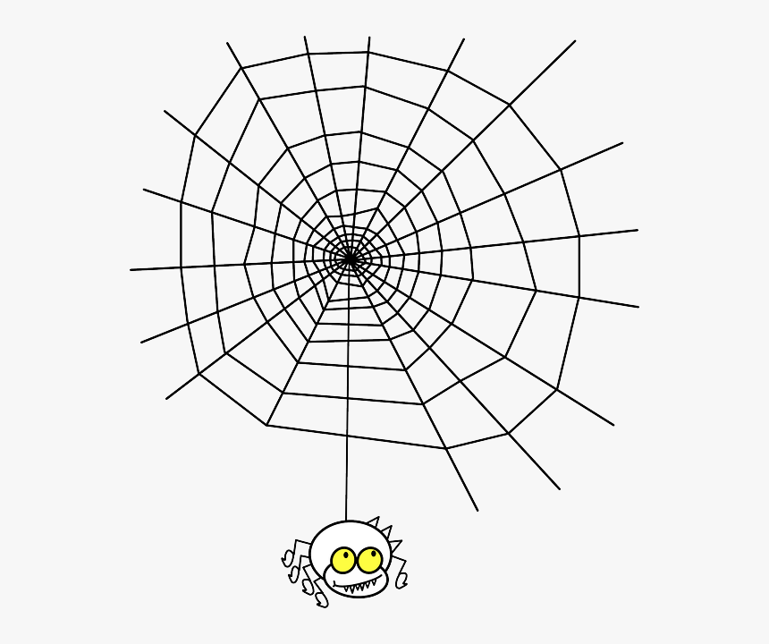 Cartoon, Spider, Bug, Web, Cute, Halloween, Insect - Spiderweb On Transparent Background, HD Png Download, Free Download