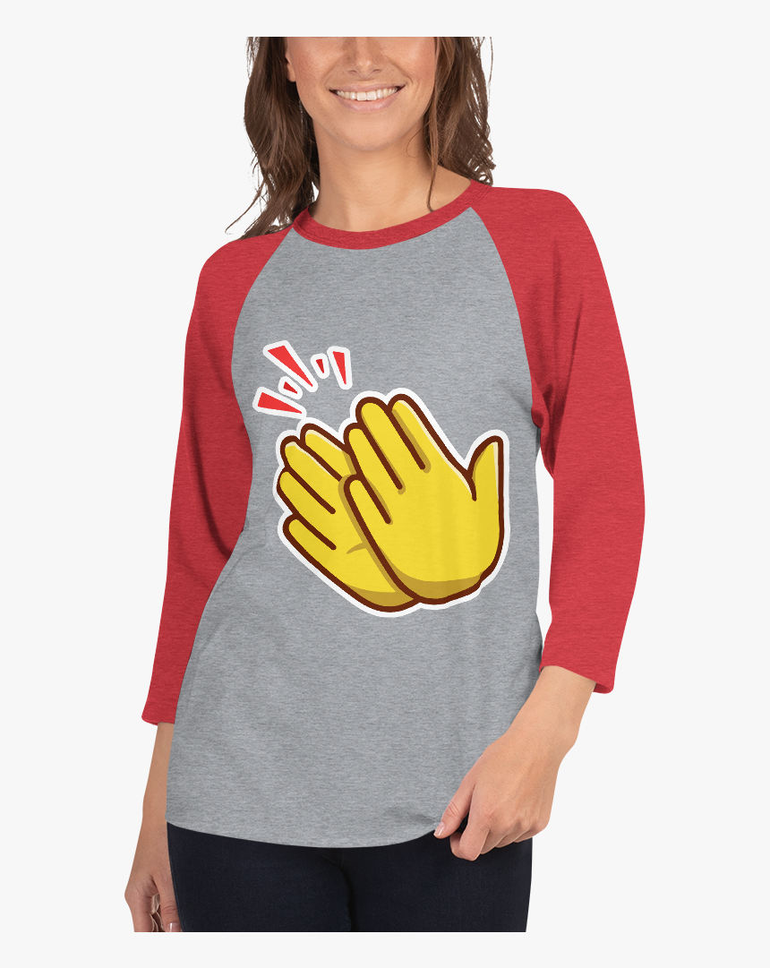 Emoji Clap 3/4 Sleeve Raglan Shirt - Raglan Sleeve, HD Png Download, Free Download