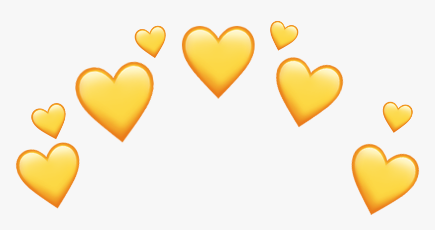 Yellow Heart Crown Sticker - Yellow Heart Crown Png, Transparent Png, Free Download