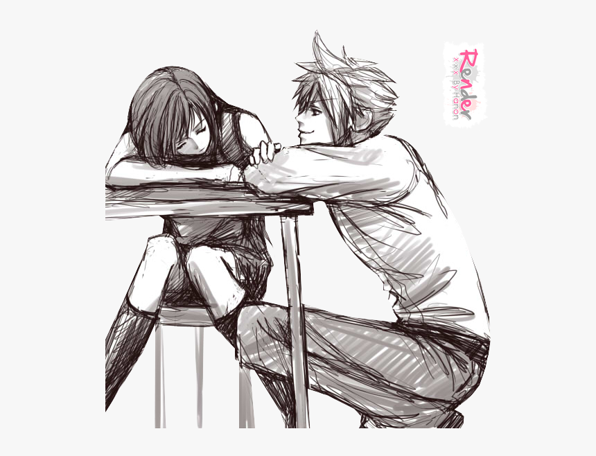 Png-cloud Y Tifa - Romantic Drawing, Transparent Png, Free Download