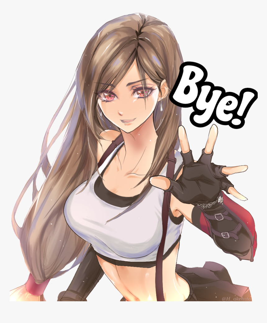 #tifa #lockhart #finalfantasy #bye #anime #girl - Cartoon, HD Png Download, Free Download