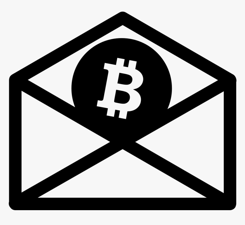 Bitcoin Inside A Mail Envelope Outline - Bitcoin, HD Png Download, Free Download