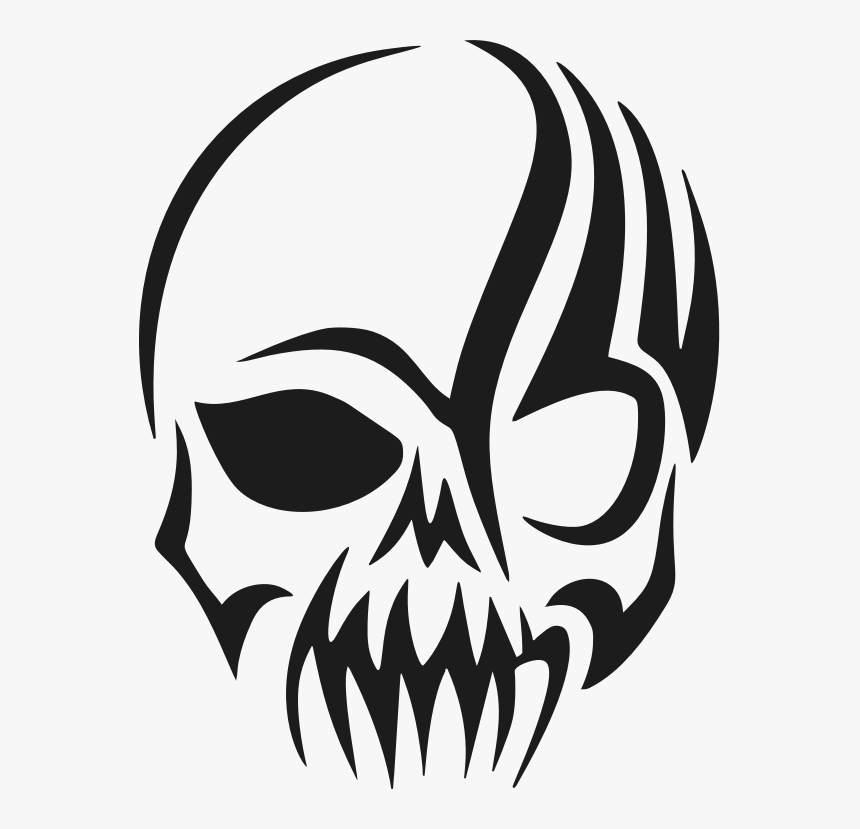 Tribal Skull Silhouette - Tribal Skull Png, Transparent Png, Free Download