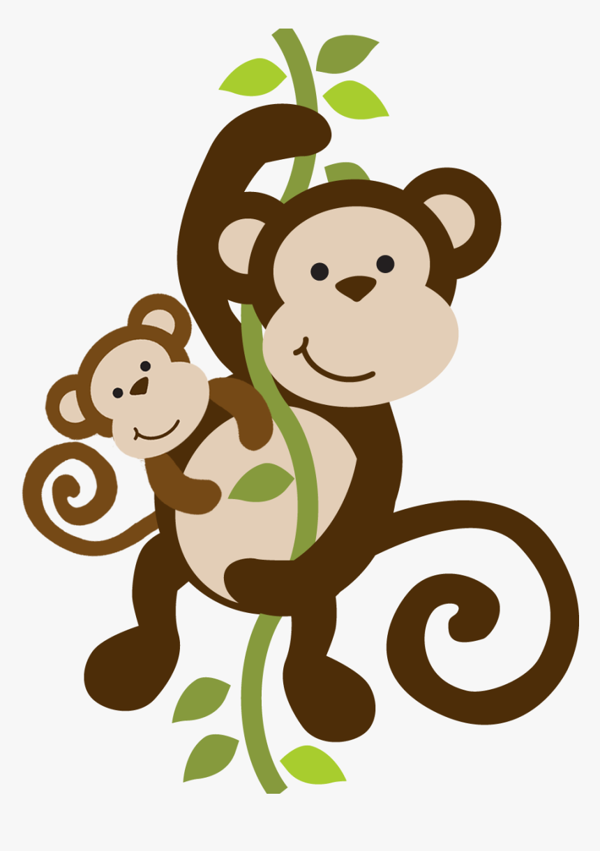 Mommy Clipart Baby Monkey - Monkey Jungle Clipart, HD Png Download, Free Download