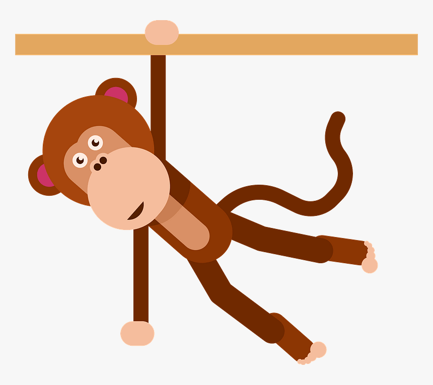 Monkey Animal Clipart - Scimmia Appesa A Un Ramo Disegno, HD Png Download, Free Download