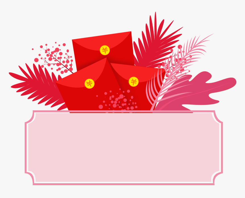 Red Envelope Border Floral Png And Psd - Illustration, Transparent Png, Free Download