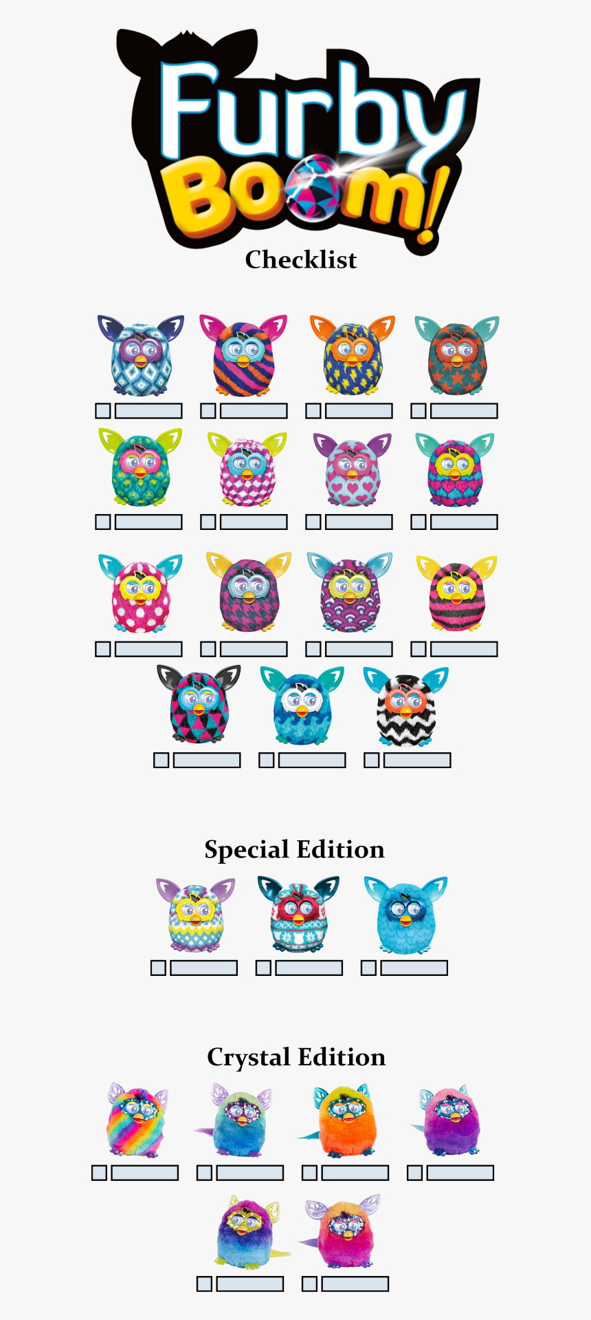 Furby Boom Checklist - Furby Crystal, HD Png Download, Free Download