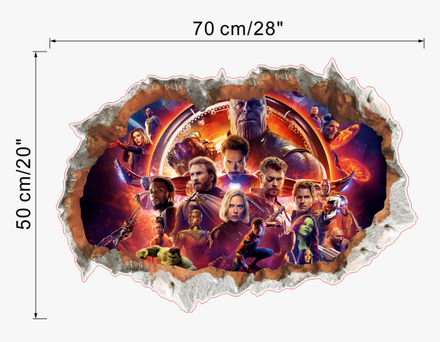 3d Avengers Infinity War Crack Bedroom Wall Sticker - Avengers Pc Wallpaper Hd, HD Png Download, Free Download