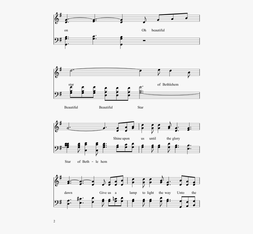 O Beautiful Star Of Bethlehem Sheet Music Composed - Sheet Music, HD Png Download, Free Download