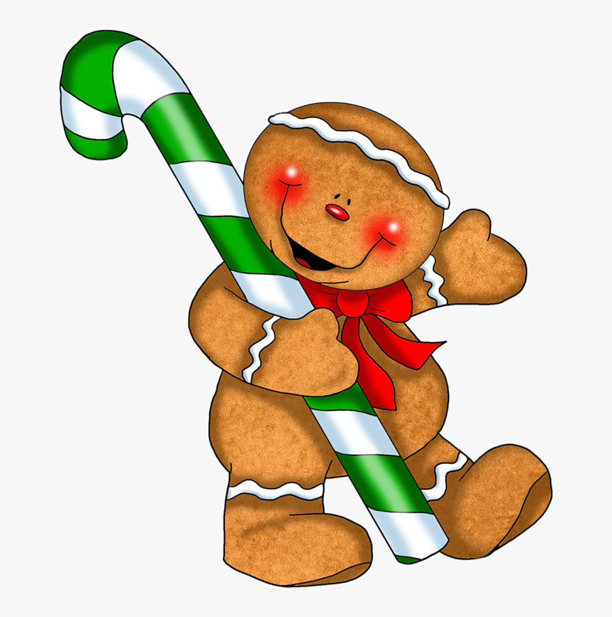 Фотки Christmas Pictures, Christmas Art, Christmas - Gingerbread Man With Candy Cane, HD Png Download, Free Download