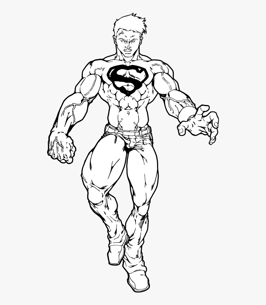 Angry Superboy W I P By Sakuseii-d4lj3pv - Black And White Superboy Art, HD Png Download, Free Download