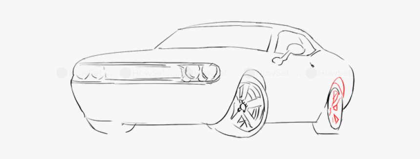 Dodge Challenger Clipart Sketches - Dodge Challenger, HD Png Download, Free Download