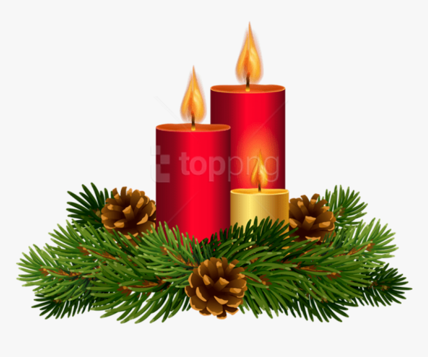 Free Png Christmas Candle Decor Transparent Png - Transparent Christmas Candle Clip Art, Png Download, Free Download