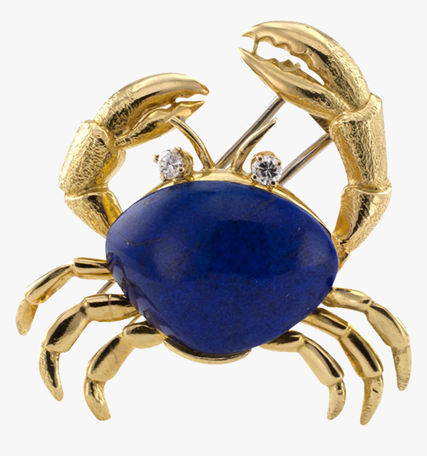 Estate Lapis Lazuli And Diamond Crab Brooch @shoprubylux - Chesapeake Blue Crab, HD Png Download, Free Download