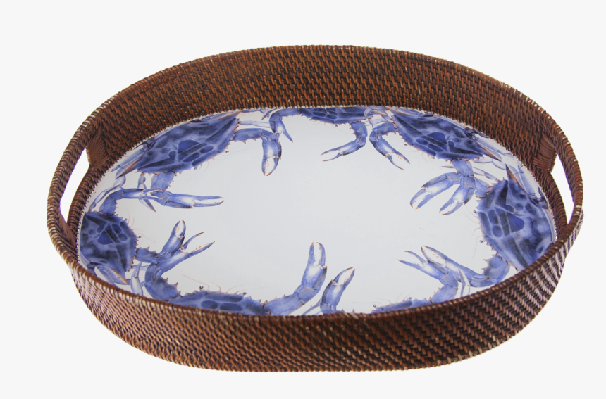 Se73 Blue Crab Rattan Serving Tray - Serveware, HD Png Download, Free Download