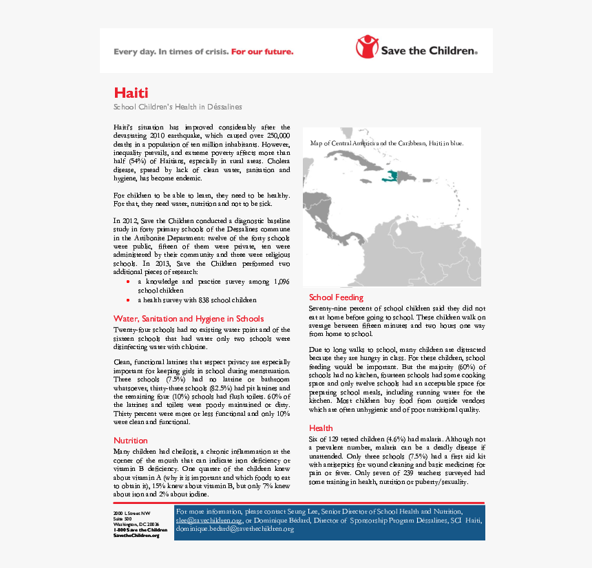 School Children S Health In D Ssalines - Save The Children, HD Png Download, Free Download