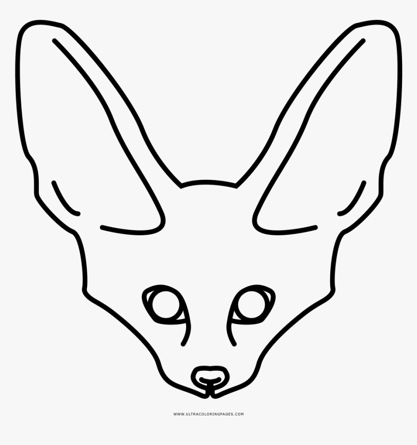 Fennec Fox Coloring Page - Line Art, HD Png Download, Free Download